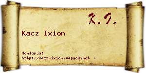 Kacz Ixion névjegykártya